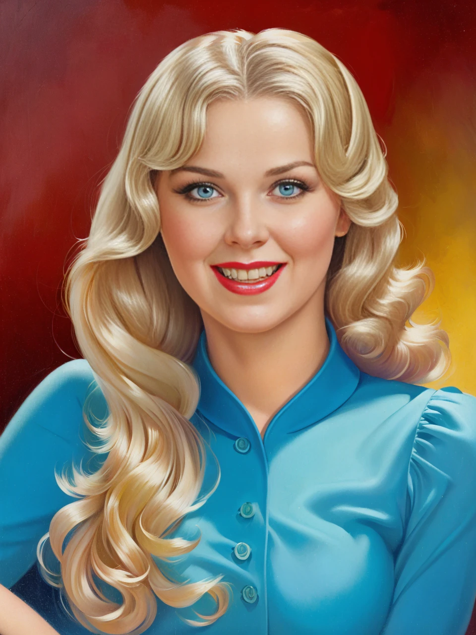 <lora:pinup:1>pinup of a happy  girl with medium length blonde straight hair ,  highly detailed, masterpiece