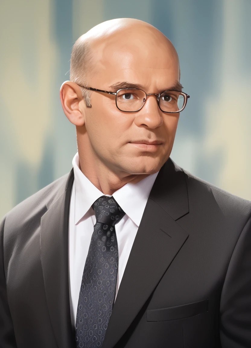 score_9, score_8_up, score_7_up, source_cartoon, cartoon, mitch pileggi, man, soft light, black suit, tie, glasses, abstract background,bald, 
<lora:Mitch_Pileggi_PonyXL:0.8>