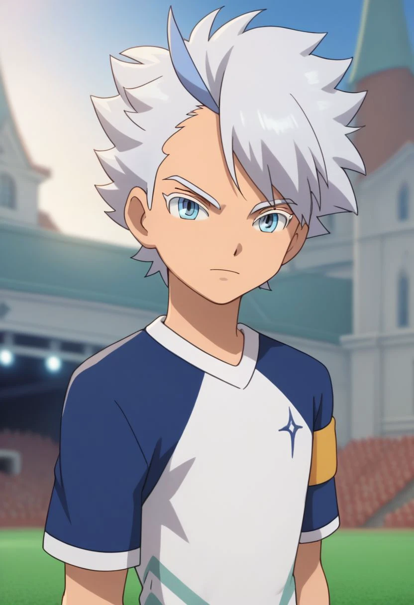 score_9, score_8_up, source_anime, highly detailed, 1boy, solo, male_focus
froy, 1boy, male focus, solo, blue eyes, upper body, blue hair, grey hair, multicolored hair, sportswear, raglan sleeves, soccer uniform, armband,
outdoor,