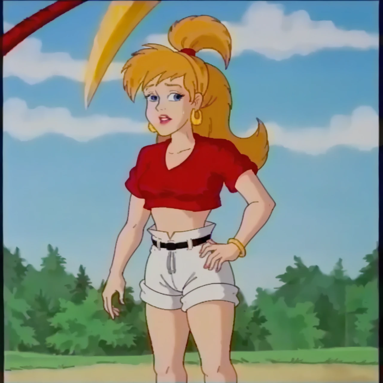 score_9,   solo, woman,  <lora:Tara Boumdeay XL:0.8> tara boumdeay, attack of the killer tomatoes, clean lines,