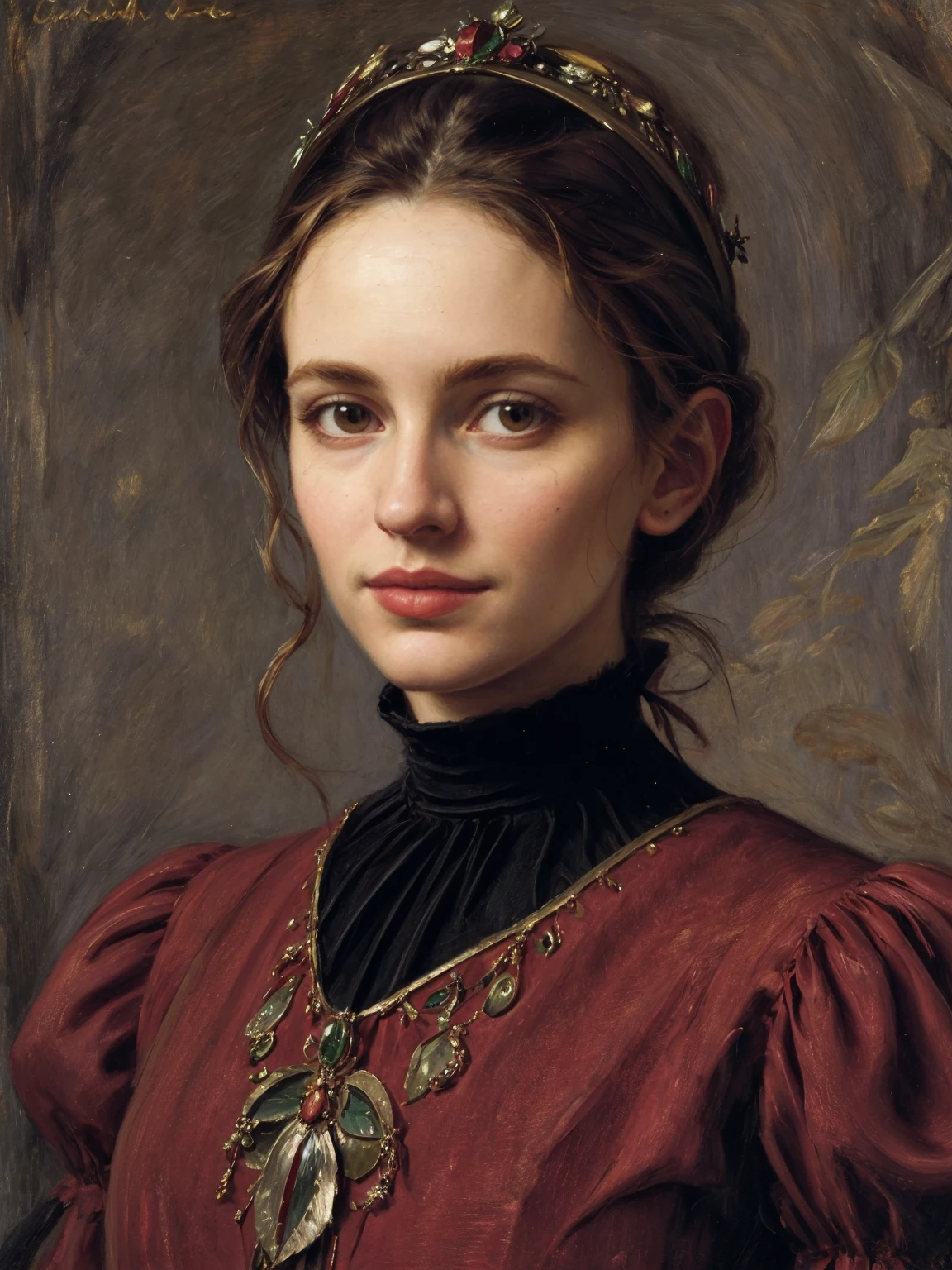 <lora:add_detail:0.75>, (oil painting:1.1), <lora:Baquero:0.8>, artistic, best quality, realistic face, looking at viewer, solo, upper body portrait of Baquero, renaissance court outfit, head decoration, high neck, <lora:classic_oil_painting:0.6>