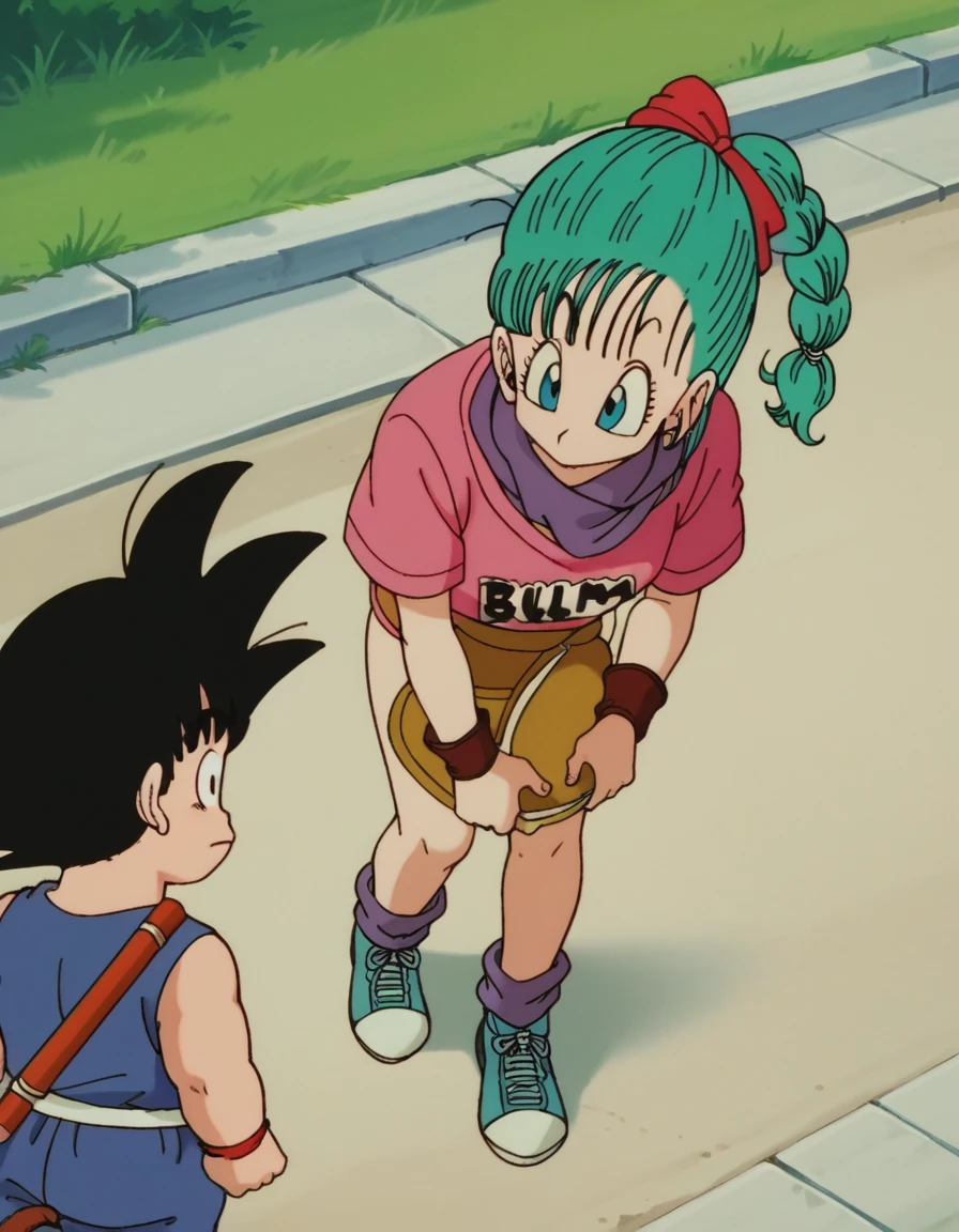 zPDXL, score_9, score_8_up, score_7_up, source_anime, 8k, absurdres,
1girl, <lora:EarlyAkirav1-1:1> drgbls1, son goku, black hair, black eyes, bulma, blue hair, blue eyes, multiple characters, 1boy, outdoors,