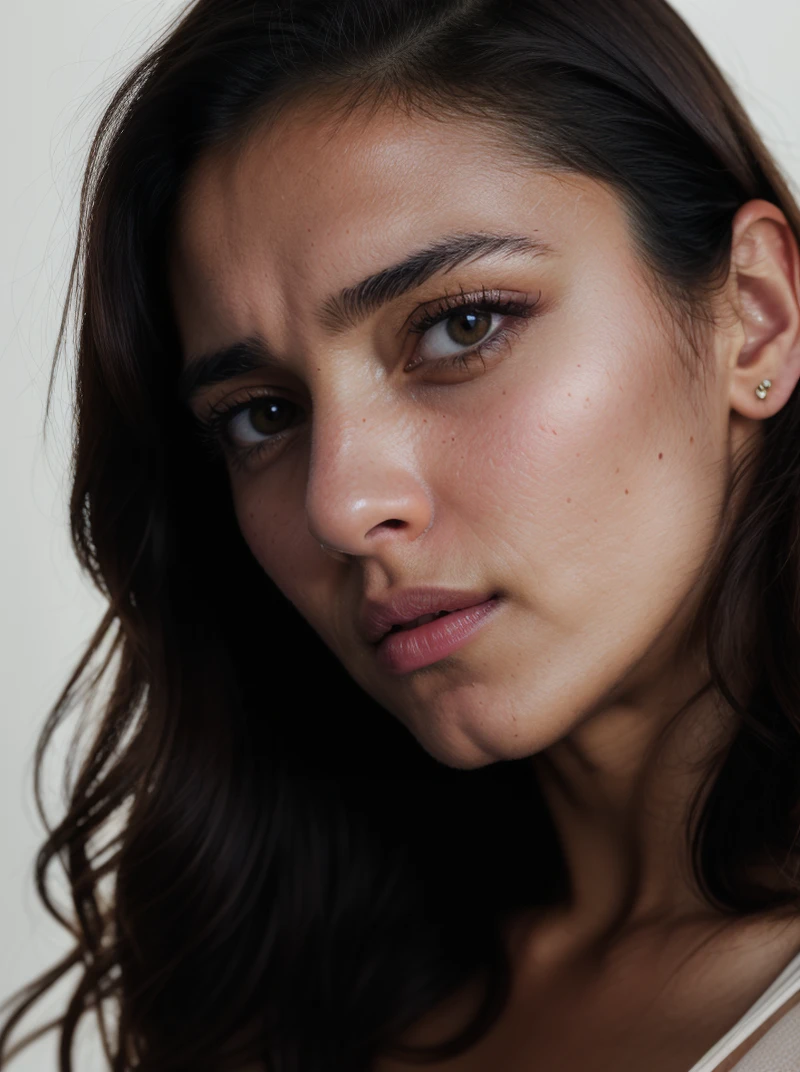 Analog photo, tv_Helena_Falcone_MXAI , flirty expression, extreme closeup shot, black background,, (((Ultra-HD-details, Ultra-HD-detailed, Ultra-HD-realistic, Ultra-HD-photo-same-realistic-quality-details))), 8k uhd, dslr, soft lighting, high quality, film grain, Fujifilm XT3