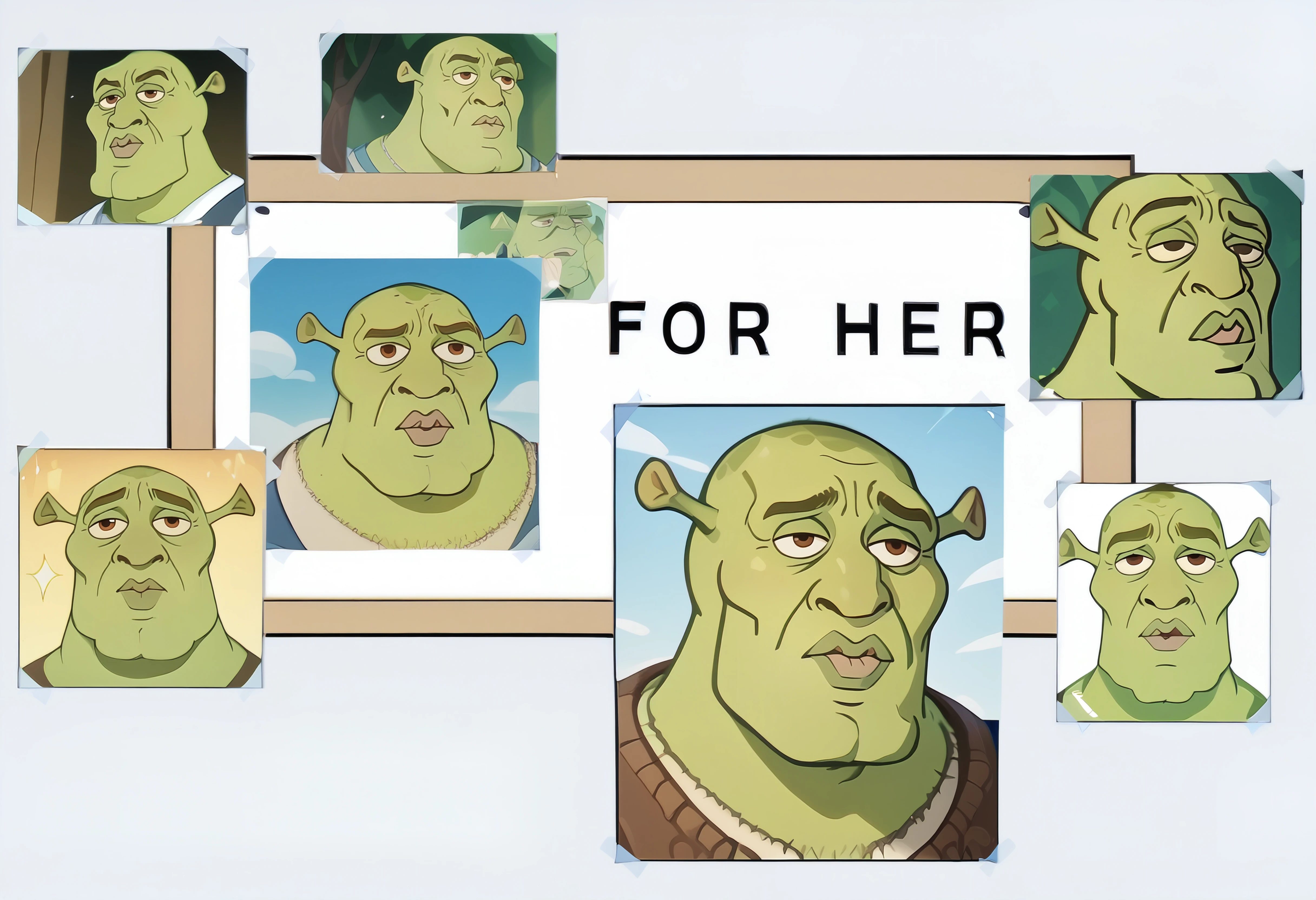 score_9, score_8_up, score_7_up, score_6_up BREAK photo (object), english text, multiple views, poster,difh,cropped,tape,handsomize, shrek,male focus, green skin,sparkle <lora:DIFH:1> <lora:handsomize_x_pdxl_v1:1> <lora:Shrek_XLPD:0.8>