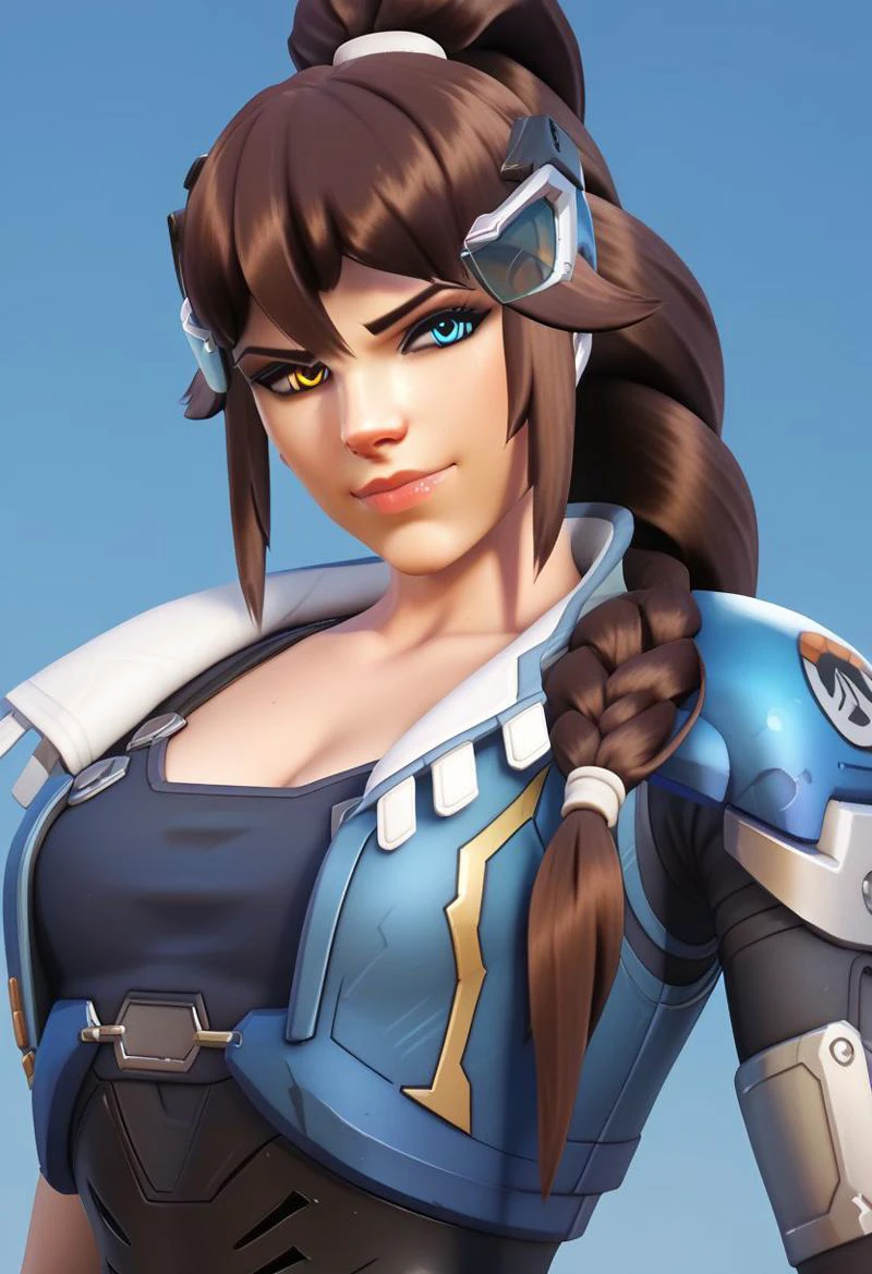 score_9, score_8_up, score_7_up, score_6_up, 1girl, 2.5d,  1girl, bodyshot,  cptlacroix, widowmaker (overwatch), heterochromia, ponytail,  <lora:cptlacroix-000030:1> , looking at viewer, slight smile, scifi city background