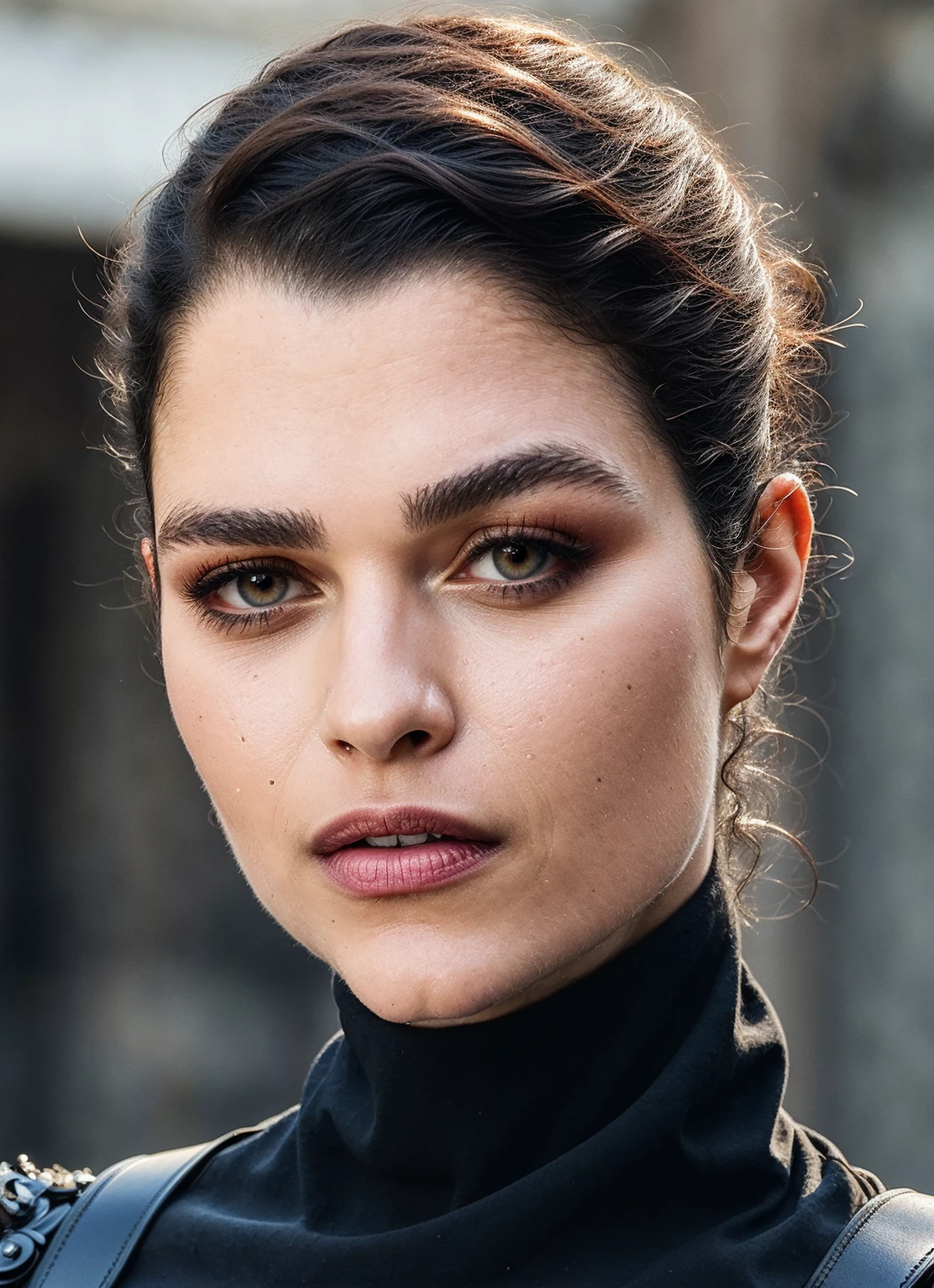 A stunning intricate full color portrait of (sks woman:1), wearing a black turtleneck, epic character composition, sharp focus, natural lighting, f2, 35mm, film grain,
 Smirk, machine face, fine details, realistic shaded, intricate, elegant,
<lora:locon_perfecteyes_v1_from_v1_64_32:0.2> perfecteyes,
(metart), best quality, ultra high res, 8K, raw,
(highly detailed skin:1.2),, <lora:locon_eveharlow_v1_from_v1_64_32:0.7> <lora:lora-small-eve-harlow-v1:0.65>