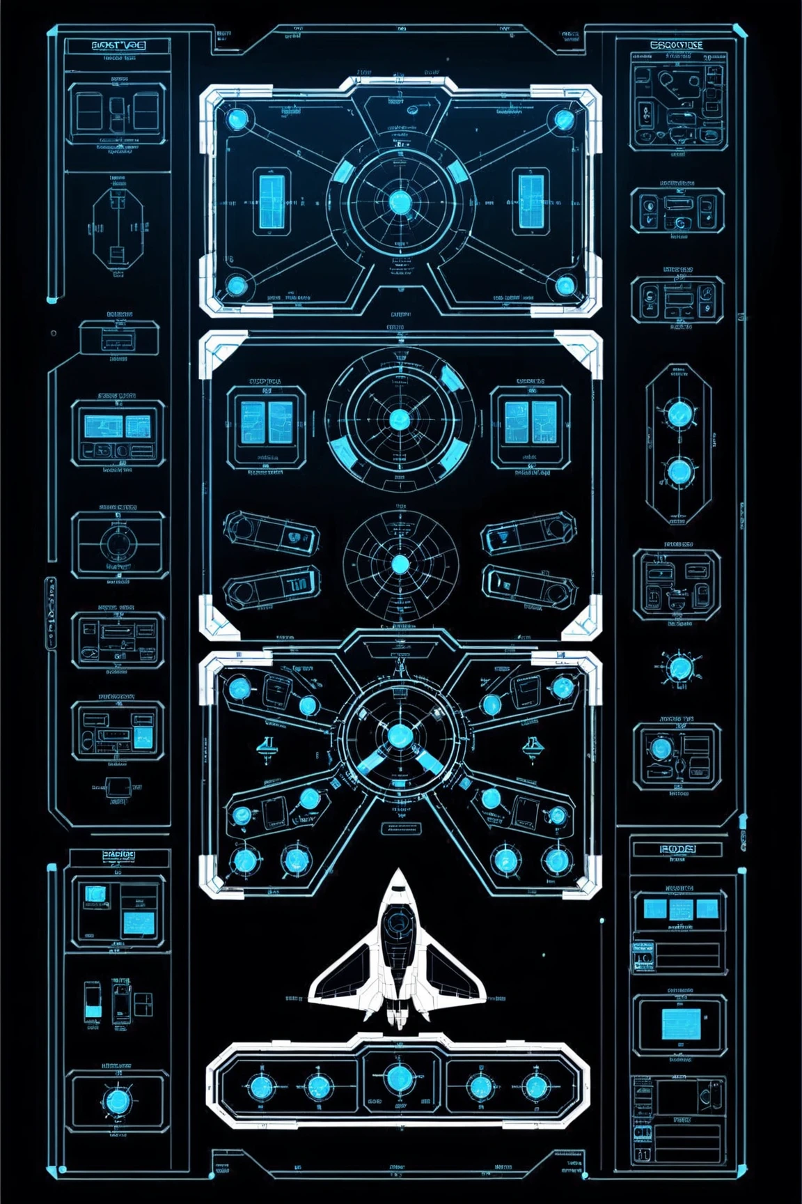 2d flat image, console, display schematic, space ship floor plan, diagram
detailed, high quality, high resolution, 4k texture <lora:Scifi_Display:1>