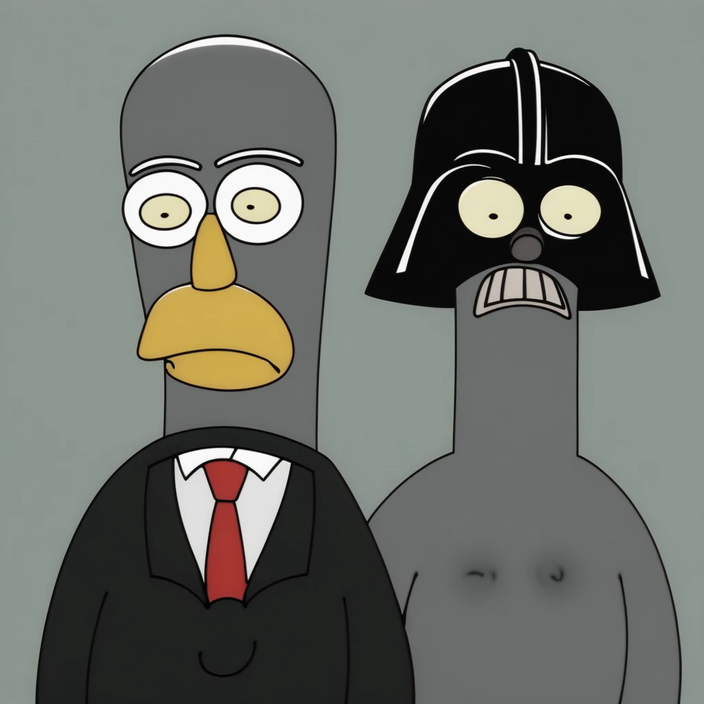 homer simpson and donald trump and darth vader