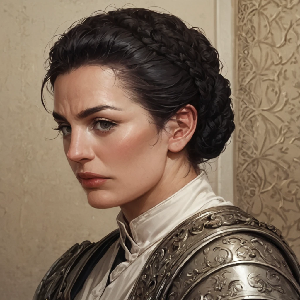 score_9, score_8_up, score_8, (masterpiece, best quality, highly detailed, realistic, cinematic light, dark, night time), source_anime, anime 2.5d, anime screencap, woman, profile portrait of jroq as a female roman legionary, side view, armor, looking at the viewer lorica armor, close up, (((ancient masonry walls)))
<lora:Jacqueline_Roque_Pony:.6>