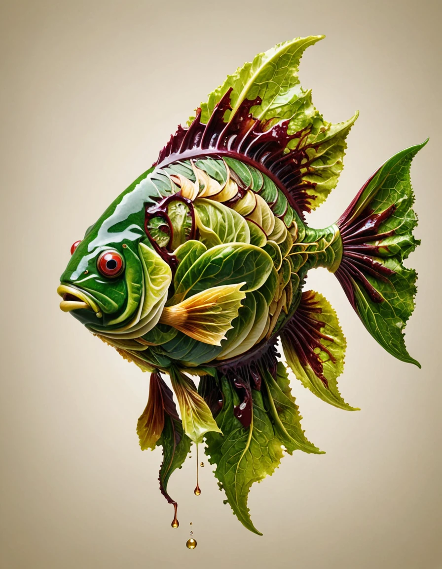 holy, dripping Green and Burgundy, Golden ratio, Fish, wearing Astonishing ral-sld, <lora:ral-sld:0.7> made out of ral-sld, elaborate, illustrious quality, exquisite color, delicate, unique, highly enhanced, very inspirational, epic, warm light