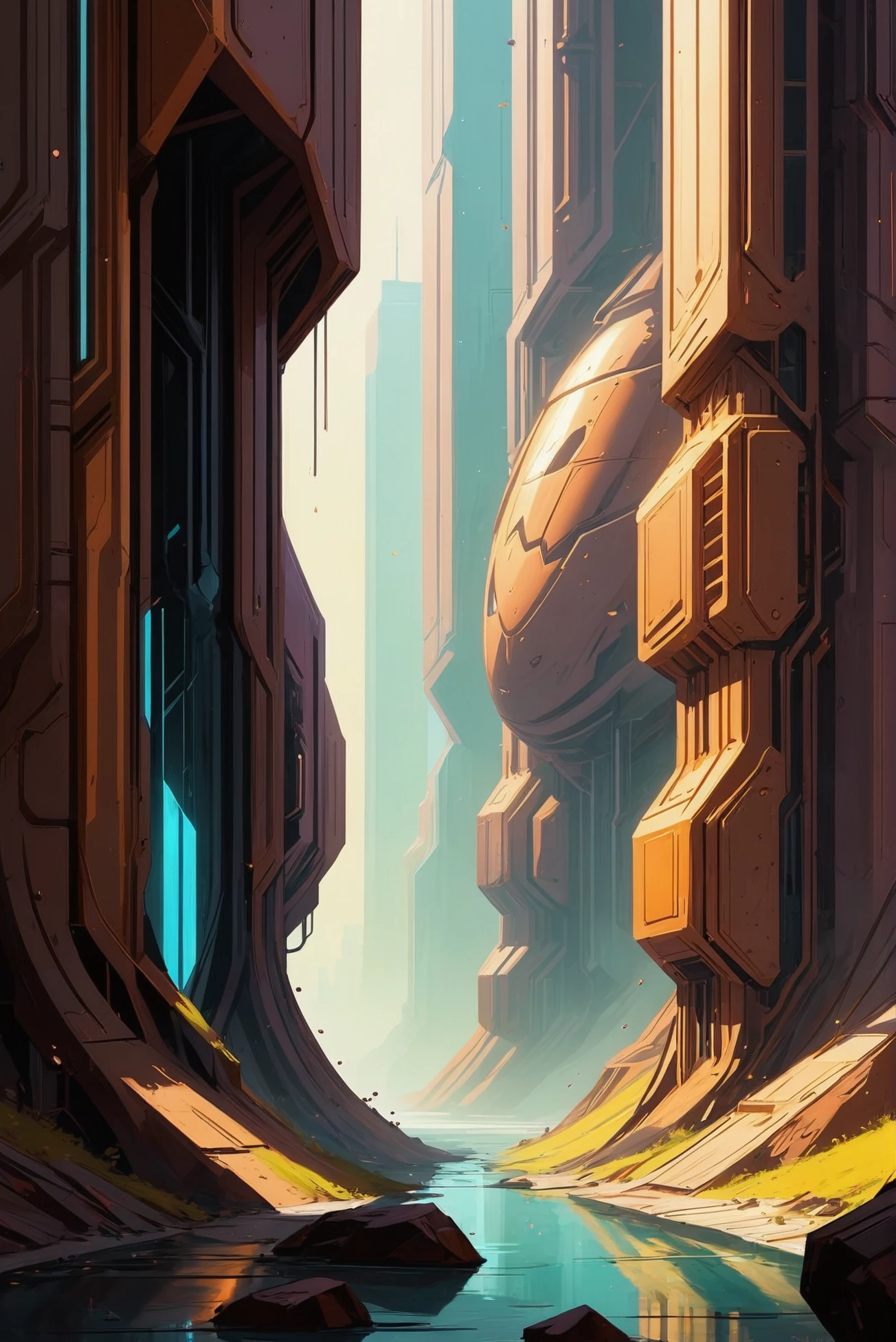 finely detailed scifi digital painting, noon, architecture, "at the Glowing Cataclysmic Dimension"<lora:EnvyStarlightScifiDigitalPainting02:1.25>