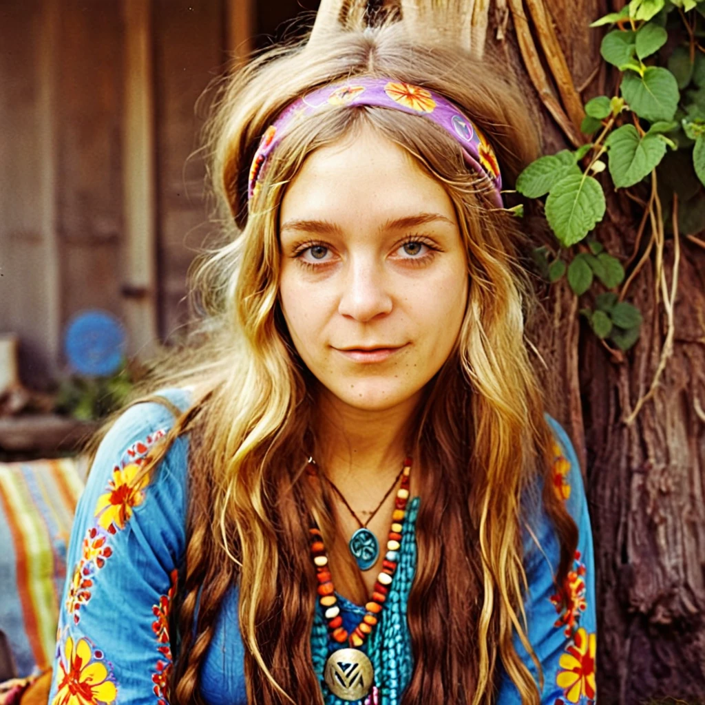 yngiveseolhc hippie lady portrait <lora:Chloe Sevigny SDXL-step00005000:1>