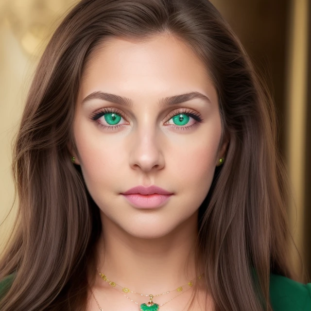 <lora:seema_shah:0.5> 1girl, beautiful face, solo, long hair, realistic, brown hair, long hair, looking at viewer, pink lips, pouty lips, eyelashes, portrait, jewelry, necklace, green eyes, perfect eyes, high resolution, ultra detailed, best quality, masterpiece