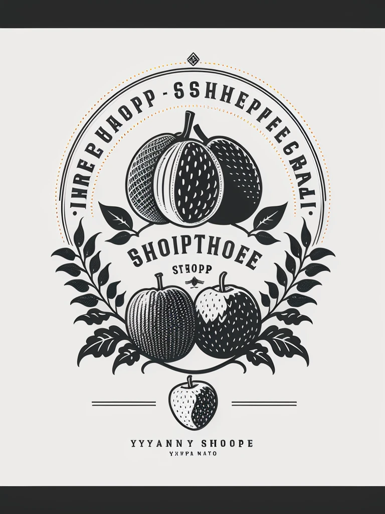 Logo of a fruit shop
(XCYP minimalist logo, minimalist style, minimalist pattern, black and white pattern, badge,The best quality, clear lines, ultra-fine depictions,)