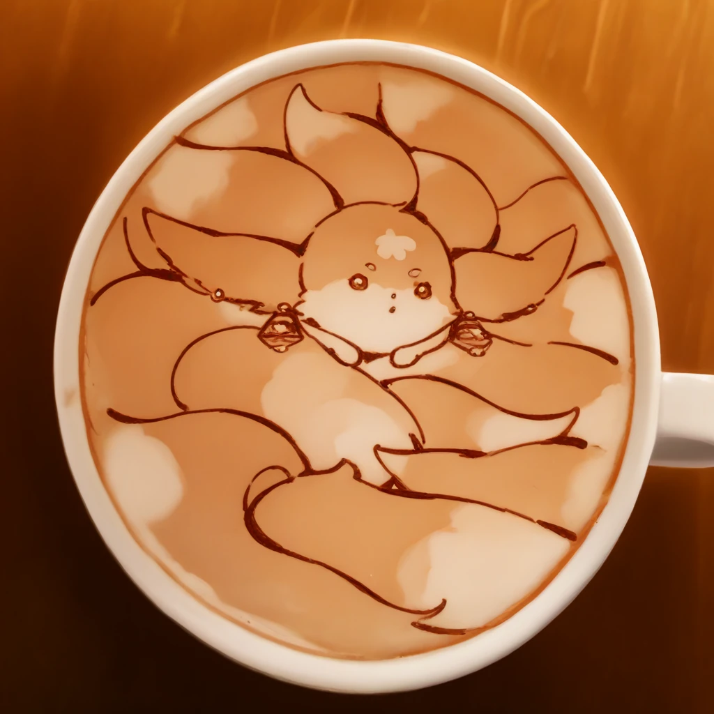 score_9, score_8_up, score_7_up, source_anime, LatteArt, latte art, cup, coffee, food focus, mug, still life, <lora:LatteArt_XLPD:1.2>, monochrome, greyscale, lineart, <lora:YaeMikoFox_XLPD:1> YaeMikoFox, earrings, no humans, multiple tails,