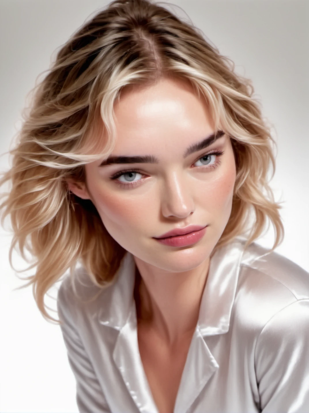 1girl, 25yo, portrait, neutral expression, wearing satin pajamas, white background, looking at us, blond,
<lora:abbie-synth-sd15-lora-1:1>