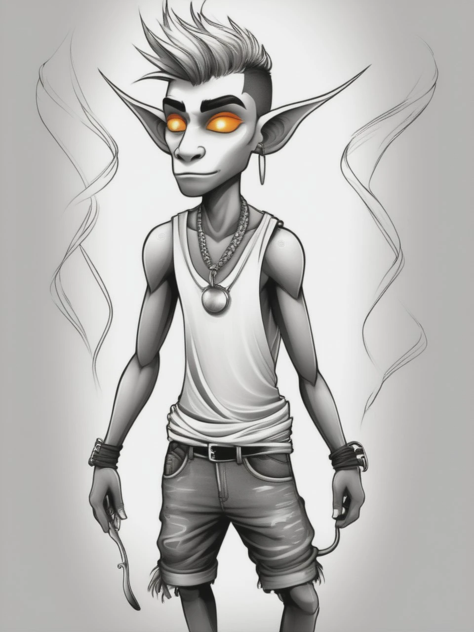 sketch, doodle, drawing, illustration, beginner level, masterpiece, intricately detailed, best quality, absurd resolution, a handsome young man, 18yo, full body, white tank, jeans, colorful background
<lora:artfullyILLUSKETCH_SDXL_V1:1.0> artllsktch, spoon, animal focus, hologram, other focus, shoes, bare pectorals, black sclera, ladle, grey background, open hands, orange eyes, spot color, tooth necklace