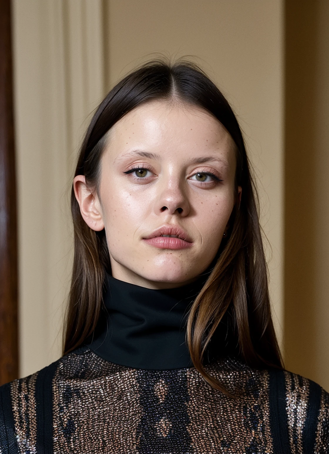 A stunning intricate full color portrait of (sks woman:1), wearing a black turtleneck, epic character composition, sharp focus, natural lighting, f2, 35mm, film grain,
Smirk, machine face, fine details, realistic shaded, intricate, elegant,
<lora:locon_perfecteyes_v1_from_v1_64_32:0.2> perfecteyes,
(metart), best quality, ultra high res, 8K, raw,
(highly detailed skin:1.2),, <lora:locon_miagoth_v1_from_v1_64_32:0.7> <lora:lora-small-mia-goth-v1:0.65>