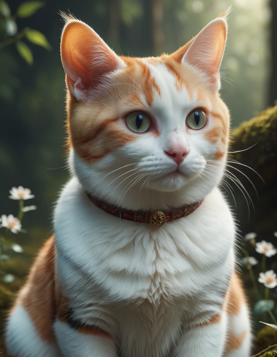 Concept art, Japanese Bobtail Cat, wearing 1800'S ral-ntrllscp, Bugcore, stylized by alessio albi, peter sculthorpe and brandon woelfel, close-up, photo, <lora:ral-ntrllscp:0.7>, dynamic cinematic perfect background, dramatic, best, dynamic dramatic composition, rich vivid colors, great composition, background inspired