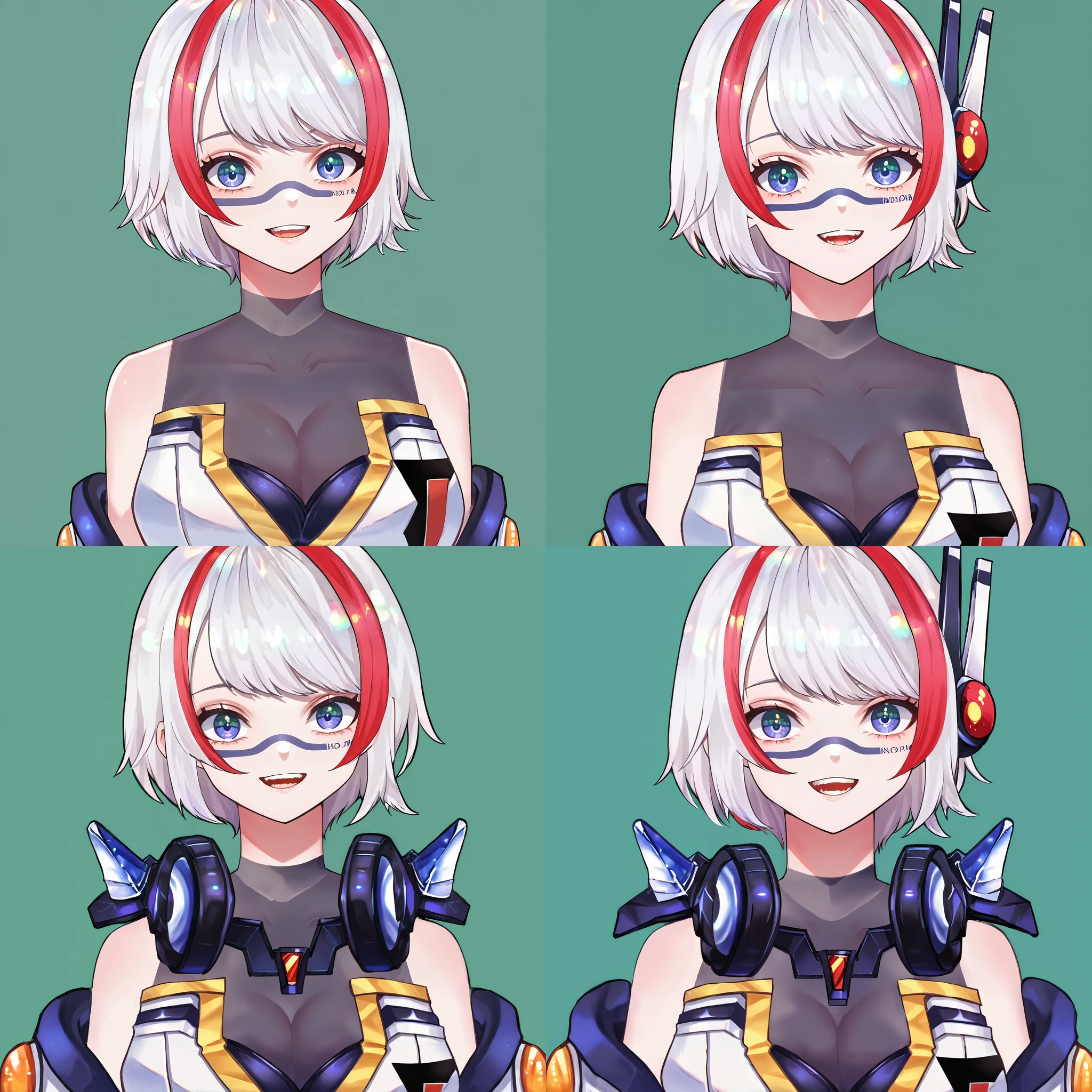 score_9, score_8_up, score_7_up, source_anime BREAK
upper body, looking at viewer, smile, open mouth, head tilt, simple background, green background
<lora:OnolumiXL:0.9>
onoblu, sleeveless shirt, {|headphones around neck}, {|headgear}