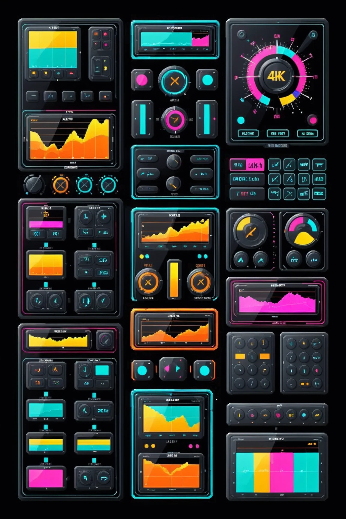 flat 2d image, colorful digital control panel display
detailed, high quality, high resolution, 4k texture <lora:Scifi_Display:1>