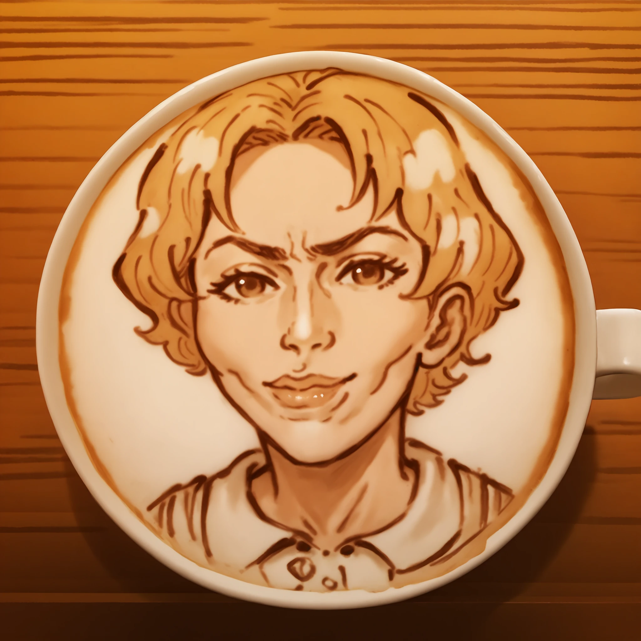 score_9, score_8_up, score_7_up, source_anime, LatteArt, latte art, cup, coffee, food focus, mug, still life, <lora:LatteArt_XLPD:1.2>, monochrome, greyscale, lineart, <lora:KzyGuyMeme:0.8> SkylerWhiteYo, closed mouth, smile, lips