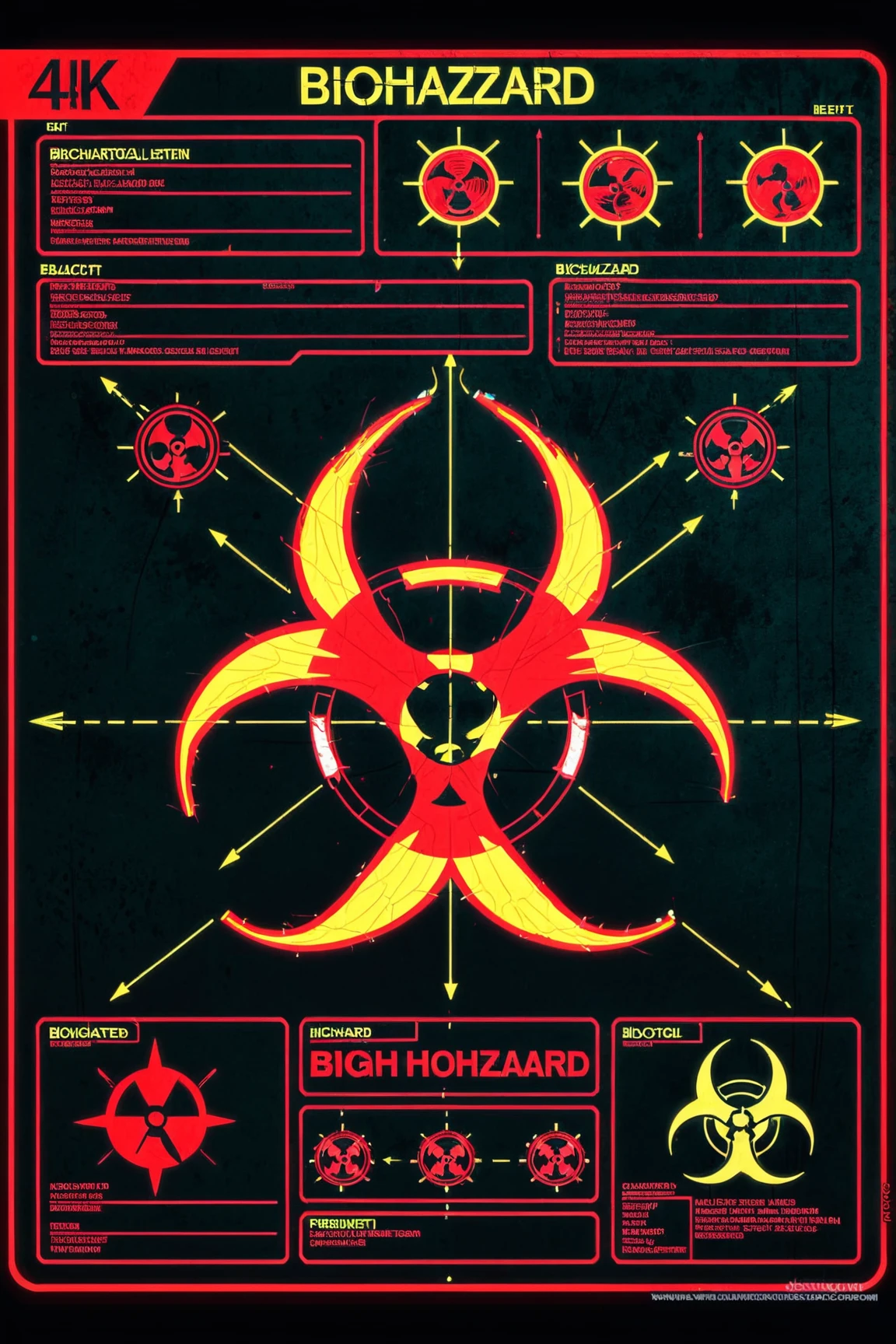 red alert, biohazard, 2d flat image, biological display, diagram
detailed, high quality, high resolution, 4k texture <lora:Scifi_Display:1>