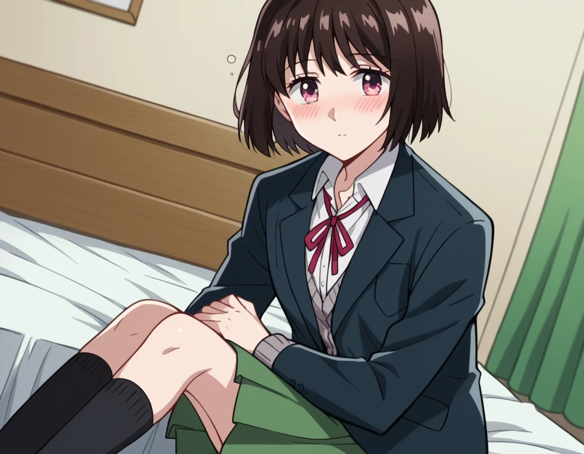 top-quality、Super Detail、front of view、、((wearing school uniform)),(detailed panties showing)、You can see up to the feet、skinny thigh、perfect hand、perfect foot、Perfect body、Sexy Shots, Photorealsitic, 8K、The lateral chest is visible、、Ordinary chest、Beautiful body lines、being thin、short hair、Skin revealing,,((plaid miniskirt)),,((plaid ribon,plaid bow)),in school gym warehouse,,,(((showing race panties))),,wavy short and Brown hair,makeup,((blazer style uniform)),lying down on the mattress,detailed panties,cute panties,(spreading legs open wide with knees bent,creating the shape of the letter M)
,vaginal sex,missionary position