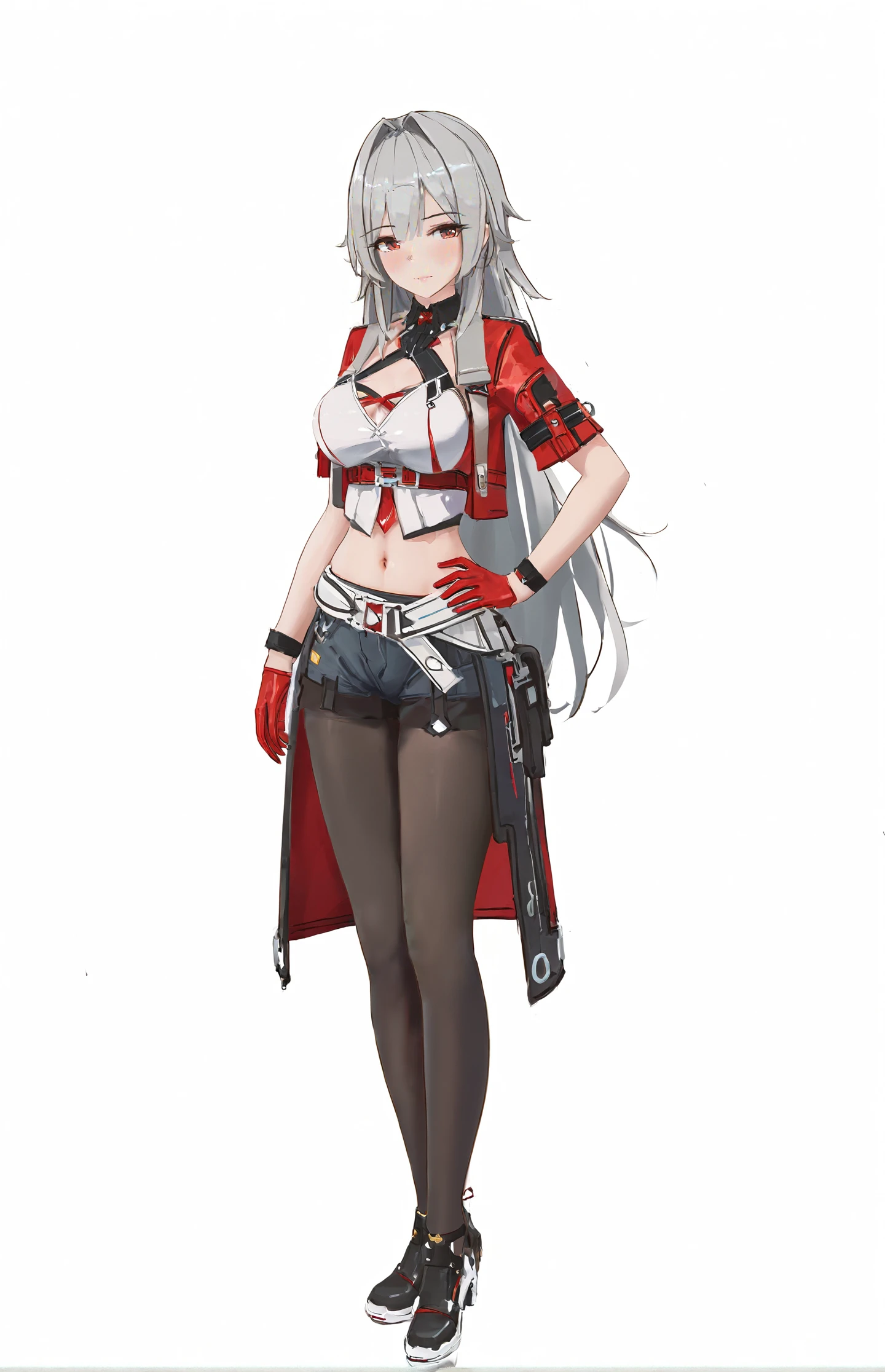 Leakage out of the collarbone,1girl, brown eyes, smirking, Neck leakage,Star decoration,stand posture,standing straight,open waist,Western cowboy,Cowboy hat,fishnet stockings, big breasts, holding whip, large belt,