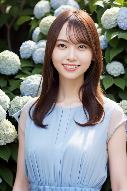 1girl,(RAW photo, best quality), (realistic, photo-realistic:1.4), masterpiece, an extremely delicate and beautiful, extremely detailed, 2k wallpaper, Amazing, finely detail, extremely detailed CG unity 8k wallpaper, ultra-detailed, highres, soft light, beautiful detailed girl, extremely detailed eyes and face, beautiful detailed nose, beautiful detailed eyes,cinematic lighting,perfect anatomy,slender body
wearing a blue peplum dress,blue skirt,(bokeh:1.2)
at a shrine,tall stone stairs,(hydrangea flowers),cloudy
<lora:yumikinao_lora:0.8>,smile