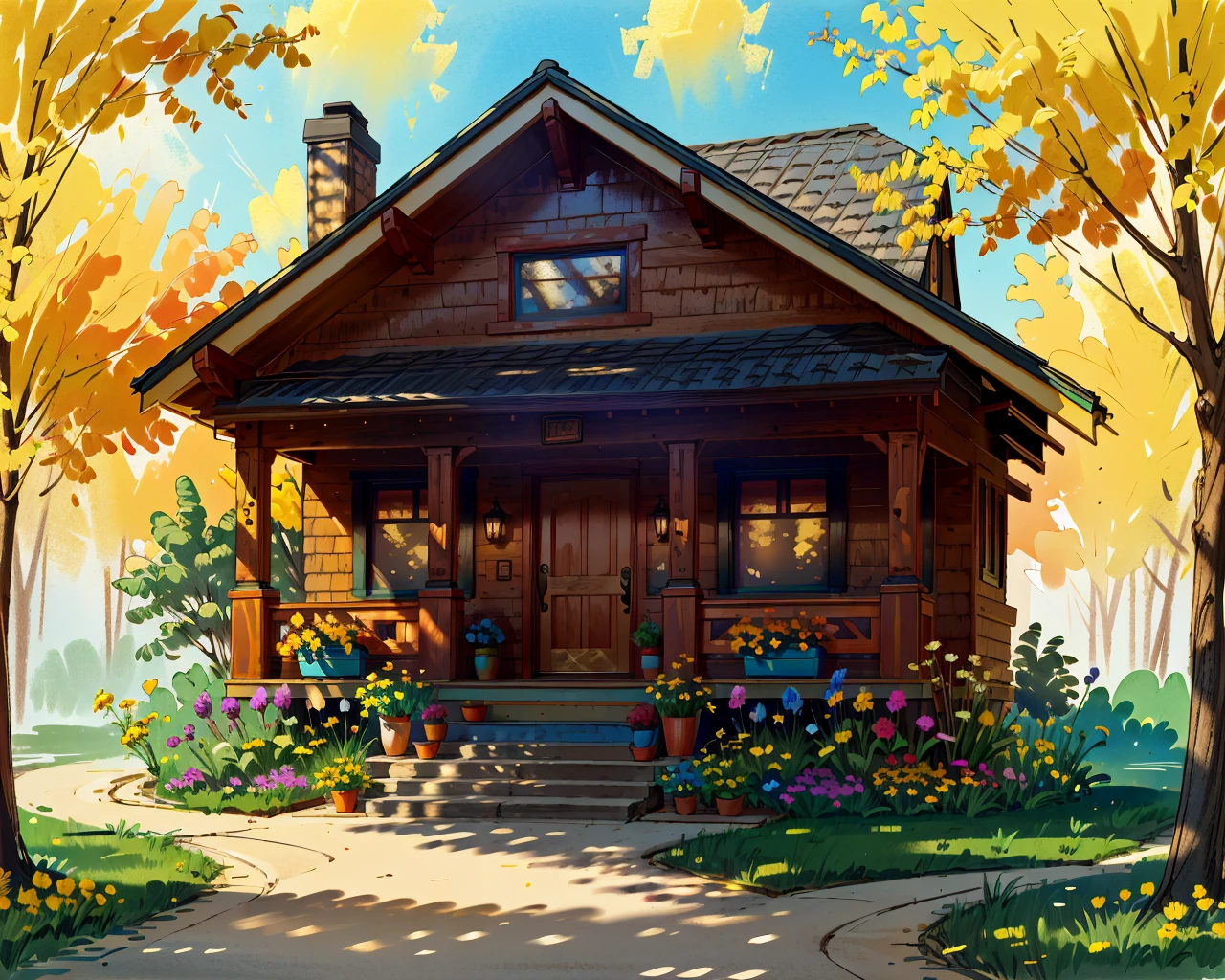 best quality,masterpiece,highly detailed,ultra-detailed, 
 <lora:neg9V2_last:0.7><lora:anime-minimalist:-1> <lora:brushstroke_last:1> 
 <lora:Craftsman:1>  
scenery, craftsman style,ourdoors