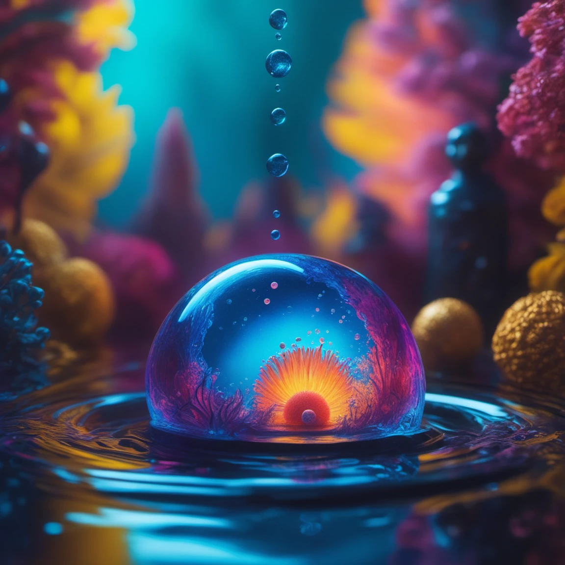 waterart, water,depth of field,[bubble],Psychedelic painting inspired by junji ito, analogue horror monster, diablo, sf, intricate artwork masterpiece, ominous, matte painting  poster, golden ratio, trending on cgsociety, intricate, epic, trending on artstation, by artgerm, h. r. giger and beksinski, highly detailed, vibrant, production cinematic character render, ultra high quality model,<lora:waterart:1>