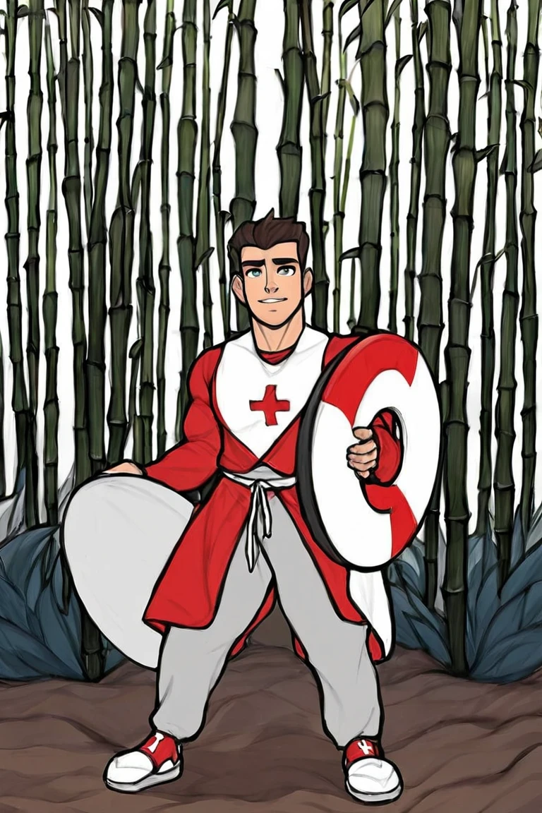 flvcil20 style <lora:style_20_pattern_heavy_l2-p_flvcil20_style:0.5>, man standing,
lifeguard, epic,
Bamboo forest and light filtering through,
high quality, masterpiece, highres,