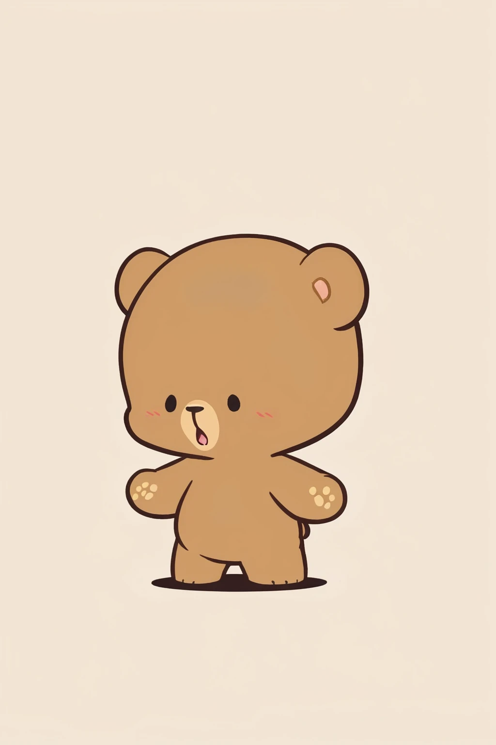 zPDXL, <lora:Character_Milk_and_Mocha:1>, cute, chibi, mocha (brown bear), simple background