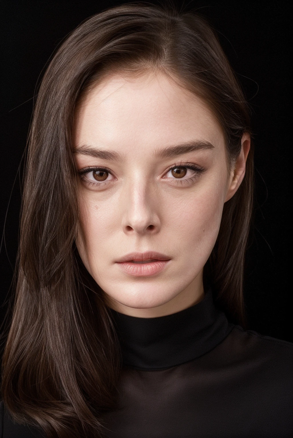 MilenaRadulovic, woman, highly detailed, realistic, black background, frontal, formal, brown hair, long hair, looking at viewer, front, frontal,
<lora:MilenaRadulovicSD_v1:0.6>