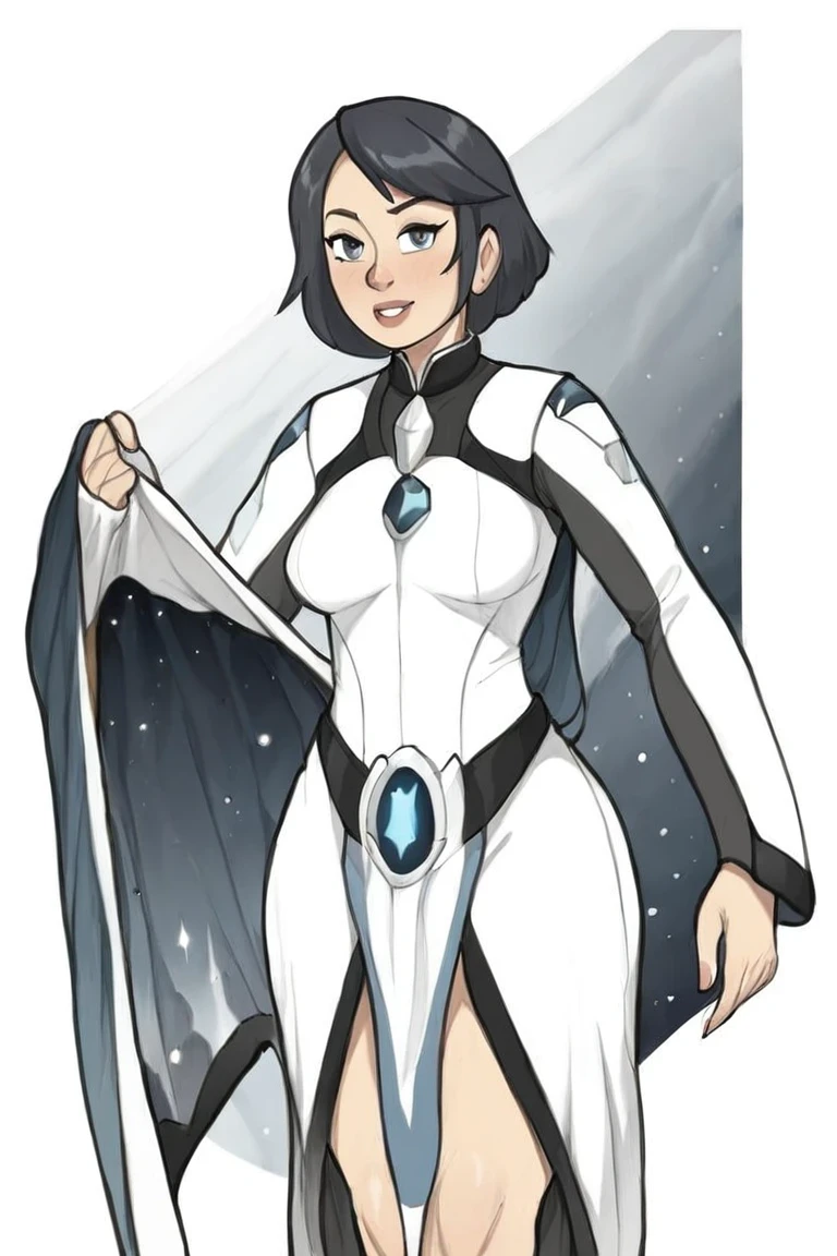 flvcil16 style <lora:style_16_cozy_palette_l0-p_flvcil16_style:1>, woman standing,
engineer, unadvised,
Deep space nebula and star clusters,
high quality, masterpiece, highres,