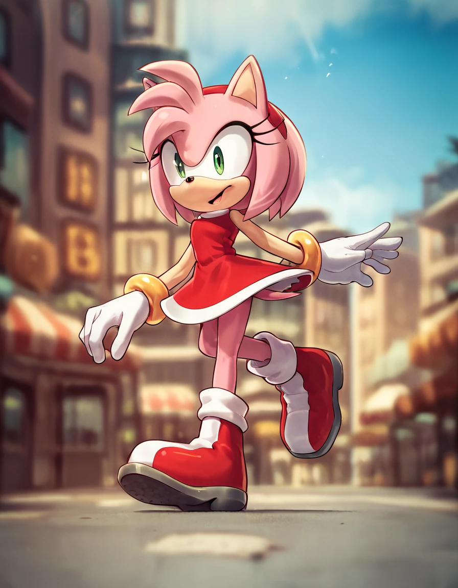 score_9, score_8_up, score_7_up, score_6_up, score_5_up, score_4_up, source_anime,  AmyRose, running down a street