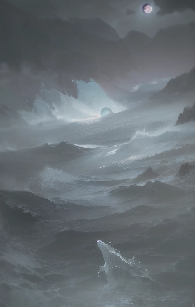 <lora:Ivan_Aivazovsky:0.67> , painting by ivan aivazovsky, painting of the sea, ocean, cloud, scenery, translucent water, pastel colors, limited palette, light purple, light turquoise, pastel teal, aqua, hard shadows, reflective, violent sea, ((maelstrom:1.1), hole in the water:1.2), fantasy scenery, (tidal eddies and whirlpools:1.4), colorful, two moons, crescent moon, full moon, blood moon, (masterpiece:1,2), best quality, masterpiece, highres, original, extremely detailed wallpaper,