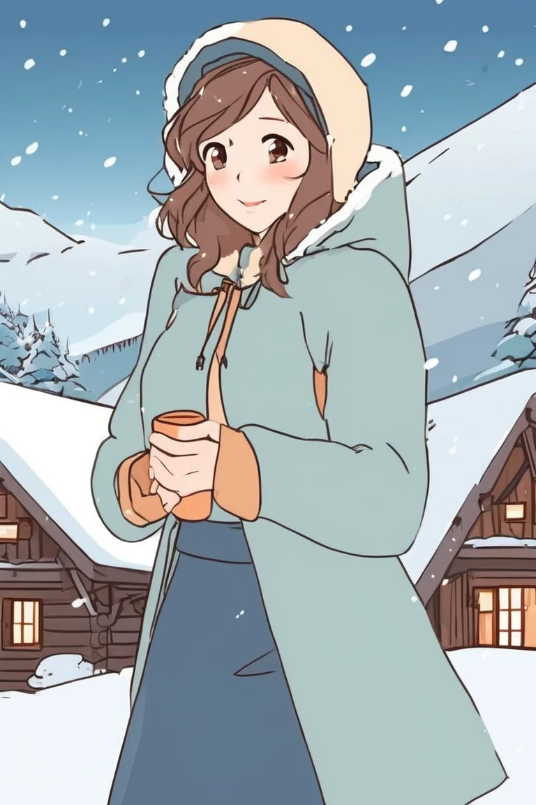 flvcil01 style <lora:style_01_pastel_charm_l1-x_flvcil01_style:1>, woman  standing, 
warrior, adorable,
Cozy mountain cabin and snowfall, 
high quality, masterpiece, highres,