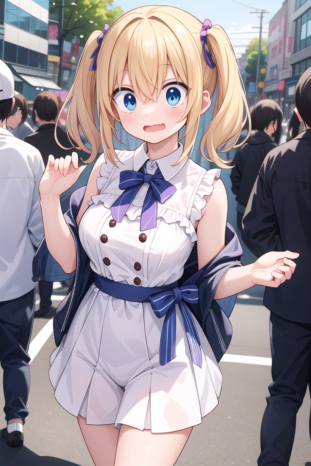 <lora:wavymouth_type7_v100:1>
<lora:surprised_v200:1>
insanely detailed, absurdres, ultra-highres, ultra-detailed, best quality,
1girl, solo, nice hands, perfect hands,
BREAK,
(wearing harajuku-style coordinate),
surprized, open mouth,
standing, cowboy shot, looking at viewer,
BREAK,
slender, kawaii, perfect symmetrical face, ultra cute girl, ultra cute face, ultra detailed eyes, ultra detailed hair, ultra cute, ultra beautiful
BREAK
in harajuku, shibuya, tokyo, street, crowd, cityscape,
medium breasts, (cleavage:-1)
BREAK,
(blonde medium hair, blue eyes), hair between eyes