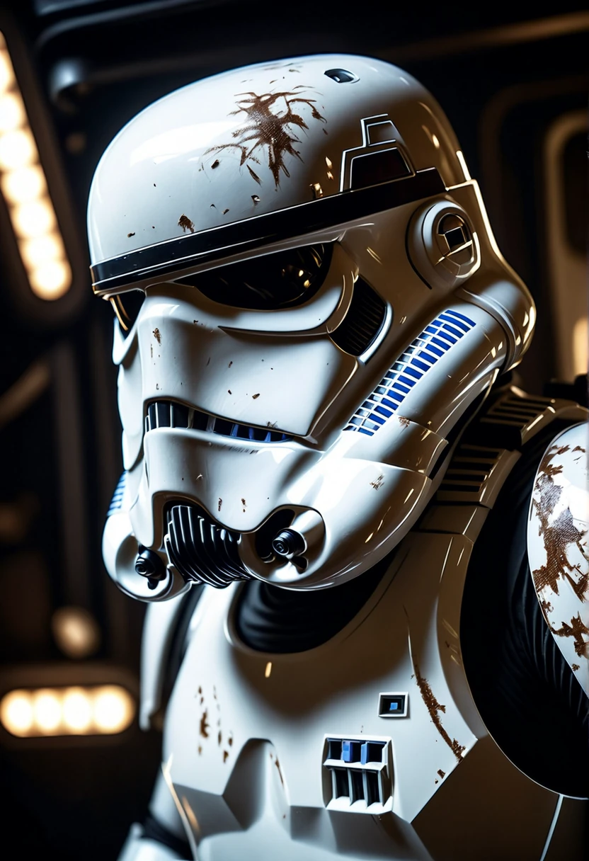 stormtrooper, star wars, closeup shot, cinematic photo, intricate details, natural lighting, volumetric light, dust particles, analog photography, Fujifilm, soft shadows, spaceship, morning, award winning photo, hyperdetailed, ultra-realistic,