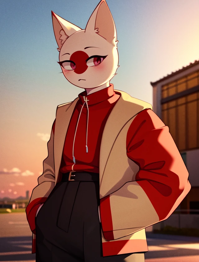 <lora:japan10000:.7> Japan, furry, ouside, hands in pocket