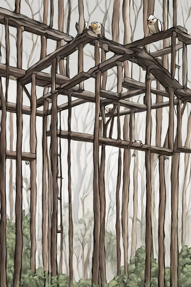 flvcil20 style <lora:style_20_pattern_heavy_l2-p_flvcil20_style:0.5>, dog standing,
butler, ancient,
Rainforest and hanging bridges and exotic birds,
high quality, masterpiece, highres,