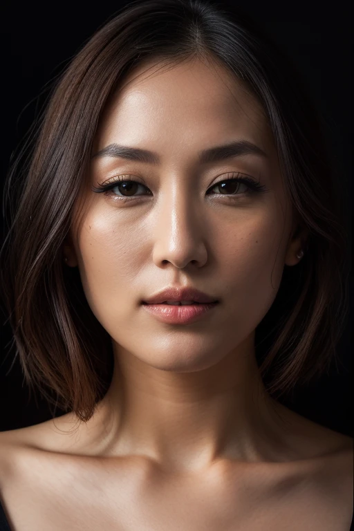 DEN_julia_boin,
((headshot:1.2) portrait on a (plain black background:1.2), (headshot:1.2), (face focus:1.1), (facing the camera:1.2), Head in the centre, (eye contact:1.3), (intense stare:1.1), mouth open, (facing straightforward:1.2), (forward facing:1.1), Head, face, Head focus, Head tilted down, looking slightly up at the camera:1.2),
bokeh, f1.4, 40mm, photorealistic, raw, 8k, textured skin, skin pores, intricate details <lora:epi_noiseoffset2:1>, epiCRealism