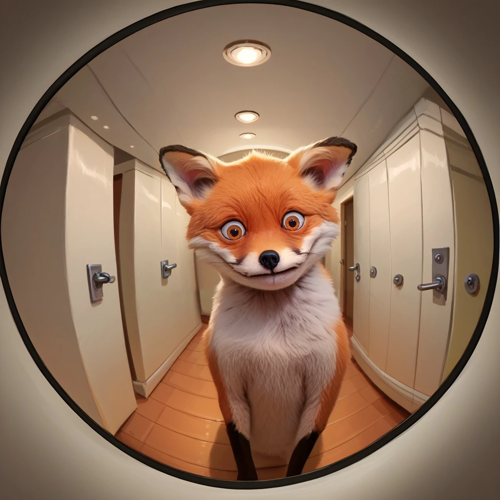 score_9,score_8_up,score_7_up,fisheye,TailsTheFox, no humans, animal, animal focus, hallway, ceiling light, eye focus,
<lora:door_fisheye_v1:1><lora:CursedTails_XLPD:0.8>