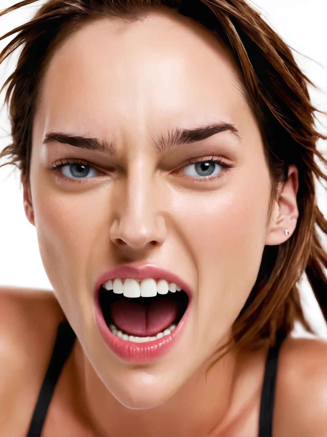 1girl, portrait, white background, brunette, mouth open, wide open,
<lora:barb-synth-xl-lora-1:1>