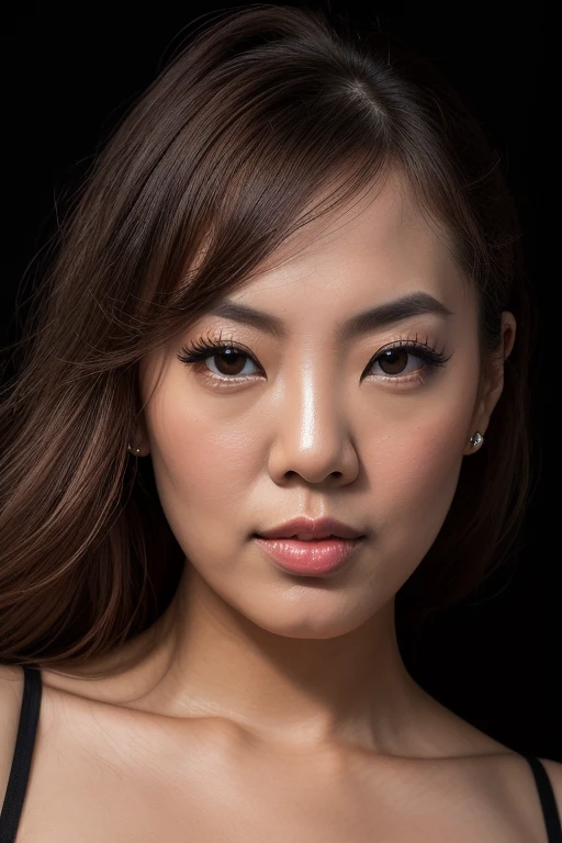 DEN_hitomi_tanaka,
((headshot:1.2) portrait on a (plain black background:1.2), (headshot:1.2), (face focus:1.1), (facing the camera:1.2), Head in the centre, (eye contact:1.3), (intense stare:1.1), mouth open, (facing straightforward:1.2), (forward facing:1.1), Head, face, Head focus, Head tilted down, looking slightly up at the camera:1.2),
bokeh, f1.4, 40mm, photorealistic, raw, 8k, textured skin, skin pores, intricate details <lora:epi_noiseoffset2:1>, epiCRealism