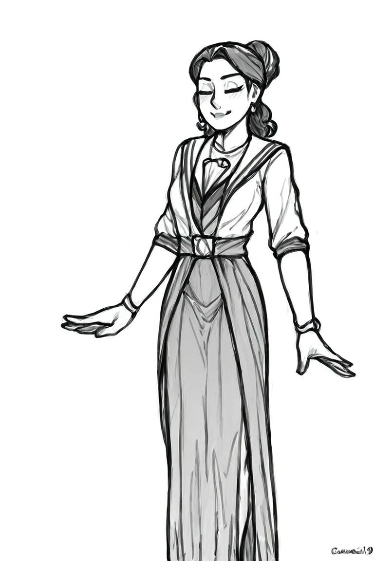 flvcil15 style <lora:style_15_line_art_l2-p_flvcil15_style:1>, woman cluseup standing,
sailor, elegant,
Snowy mountain lodge and ski slopes,
high quality, masterpiece, highres,