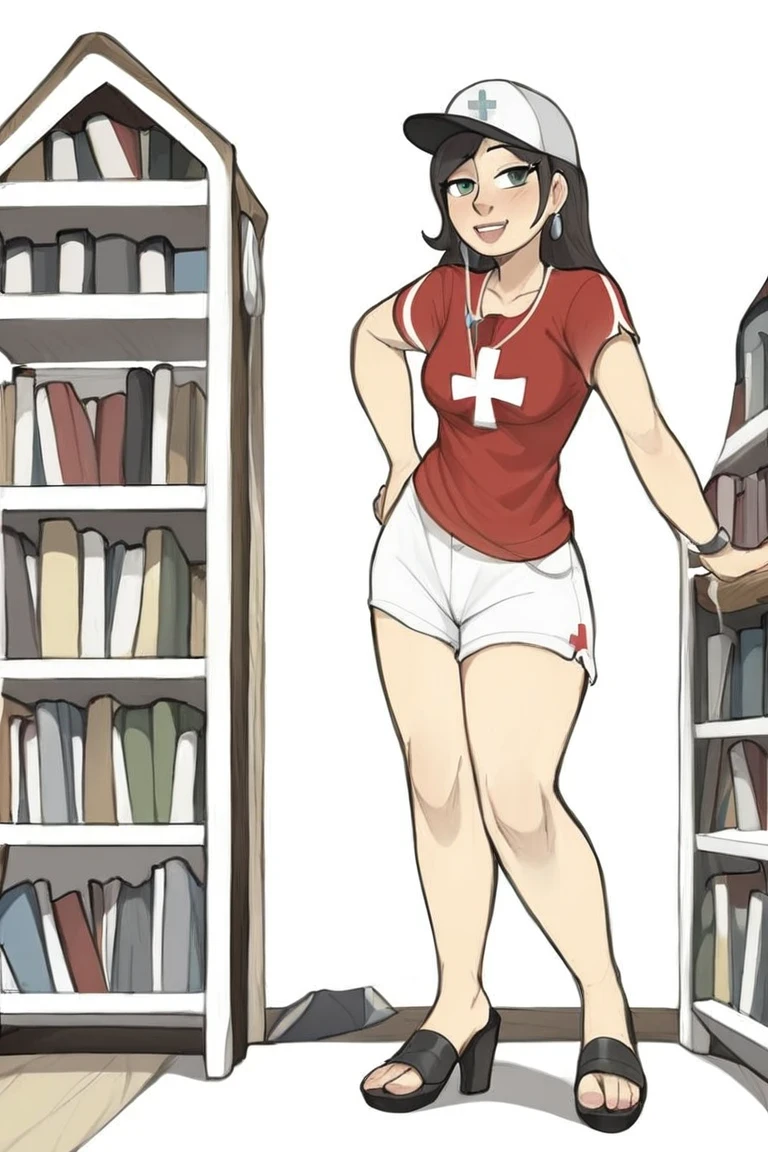 flvcil16 style <lora:style_16_cozy_palette_l0-p_flvcil16_style:1>, woman standing,
lifeguard, colossal,
Old bookstore and shelves and quiet corners,
high quality, masterpiece, highres,