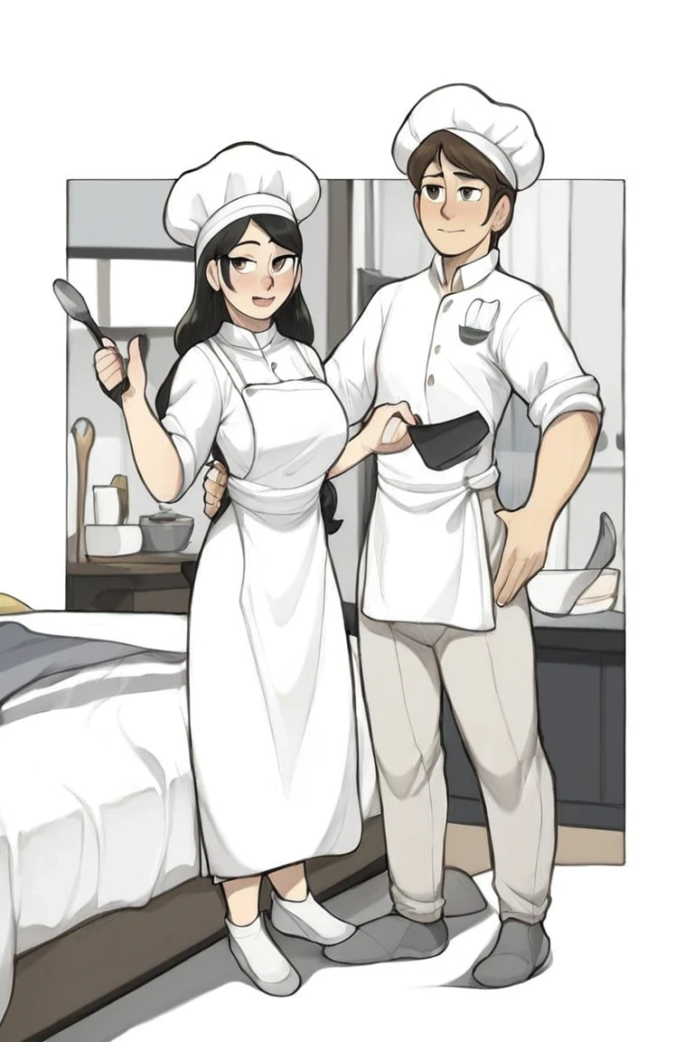 flvcil16 style <lora:style_16_cozy_palette_l0-p_flvcil16_style:1>, woman standing,
chef, hyperdetailed,
Quaint bed and breakfast and sunrise,
high quality, masterpiece, highres,